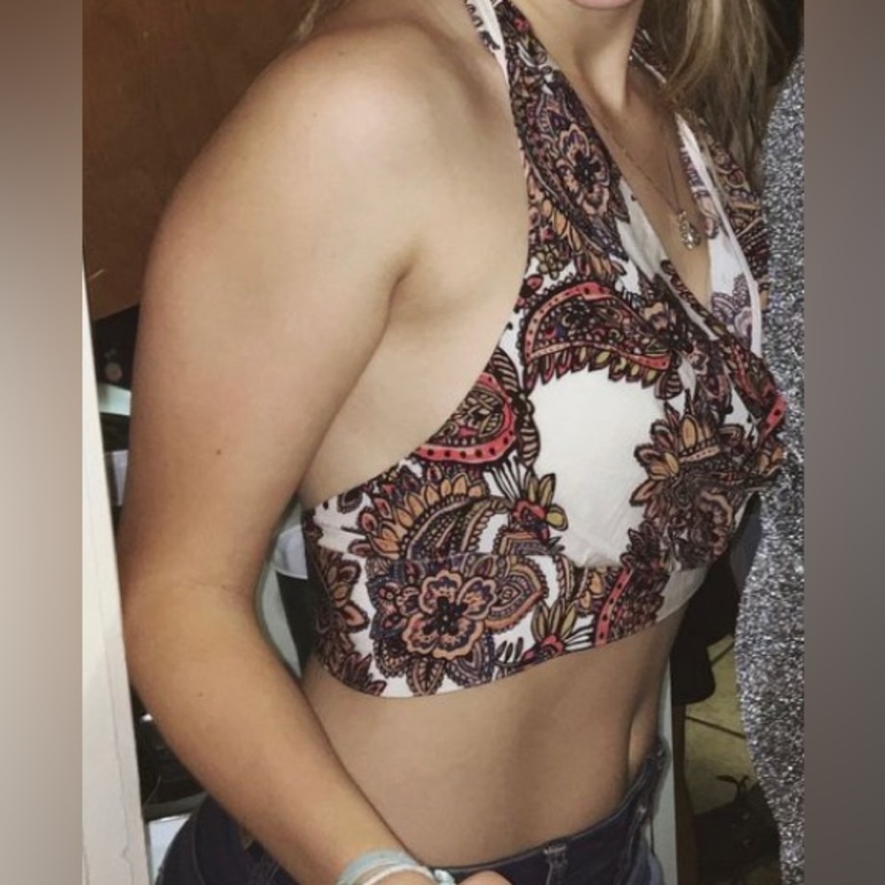 FREE PEOPLE slinky halter neck top